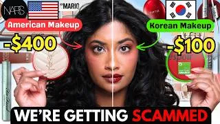 Thumbnail: 7 Times Korean Makeup 🇰🇷 OUTPERFORMED High-End Makeup 🇺🇸 (on Brown Skin 🤎)