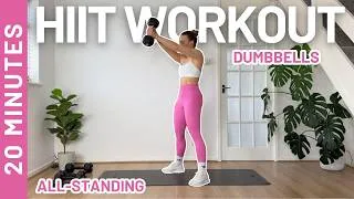 Thumbnail: 20MIN HIIT WORKOUT - with dumbbells (intense 💦)