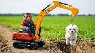 Thumbnail: Monkey boss Uses JCB to Rescue a Puppy from a Deep Pit… The Ending Will Shock You! 😱