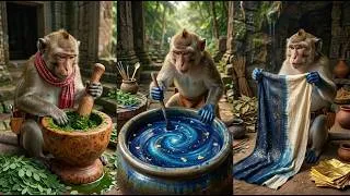Thumbnail: Unbelievable! Smart Monkeys Making Natural "Blue Gold" Dye from Leaves (ASMR)