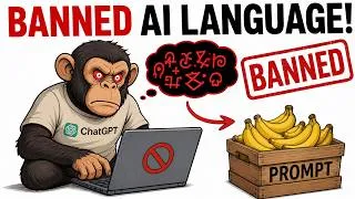 Thumbnail: The BANNED AI That Invented Its Own Creepy Language — Explained with Monkeys and Bananas