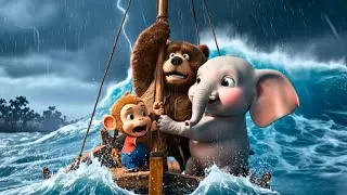 Thumbnail: Funny Monkey Explores the Stormy Sea with Elephant & Bear 🌊