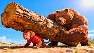 Thumbnail: Brave Monkey Rescues Bunny from Giant Wave! 🌊🐒🐰