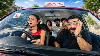 Thumbnail: Teaching my teammates how to drive a car 🚗
