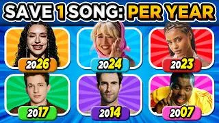 Thumbnail: SAVE ONE SONG PER YEAR 🎵 (2000 - 2026) ✨Pick Your Favorite Song! 🔥 | Music Quiz