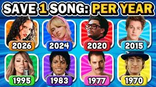 Thumbnail: SAVE ONE SONG Per Year 🎵🤩 1970 - 2026 (6 Songs Each Year ) | Music Quiz 2026