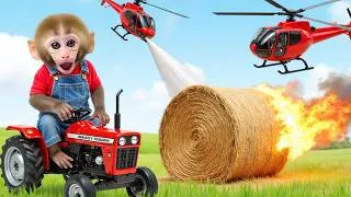 Thumbnail: Monkey Nana is driving a tractor and faces a fiery disaster with a breathtaking house rescue