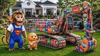 Thumbnail: Monkey Mono Builds a JCB and Makes a Big Fish Pond | Monkey Cartoon