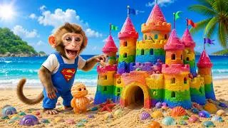 Thumbnail: Monkey Mono Play With Orange And Builds a Big Sand House | Monkey Cartoon