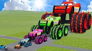 Thumbnail: Big & Small McQueen Police VS Train Thomas | BeamNG.drive