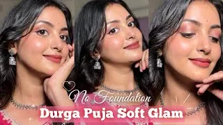 Thumbnail: Easy Festive Glam Under ₹500 🩷 | No Foundation Durga Puja & Navratri Look ✨