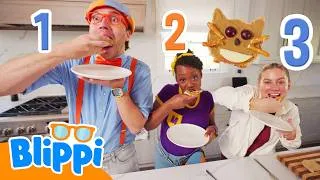 Thumbnail: Blippi and Meekah's Morning Routine with Shawn Johnson! 🍓🤸 | Toddler Healthy Habits | Fun Time