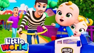 Thumbnail: Babies Police Chase!!🚓  | Little World | Kids Songs | Moonbug Mornings 🌞