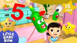 Thumbnail: 5 Green Bottles Counting Game🍼 | Little Baby Bum | Kids Songs | Moonbug Mornings 🌞