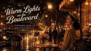 Thumbnail: Warm Lights on the Boulevard 🌙✨ Vintage Night Jazz | 1940s Female Vocals, Cozy City Ambience & Vinyl