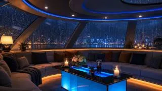 Thumbnail: Luxury Yacht Rain Ambience 🌧️  Cozy Night with Rain Sounds & City Lights | Relaxing Sleep Atmosphere
