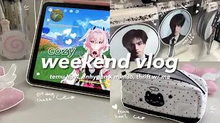 Thumbnail: cozy weekend vlog🪽📓cute temu haul, shopping, miniso, playing genshin ʚɞ
