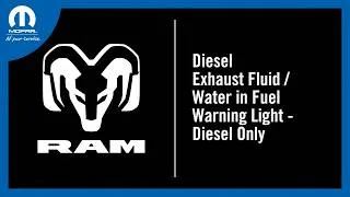 Thumbnail: Diesel Exhaust Fluid / Water In Fuel Light | How-To | 2027 Ram Heavy Duty Trucks