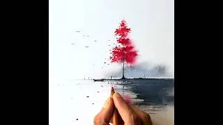 Thumbnail: Simple oil pastel scenery with oil pastel