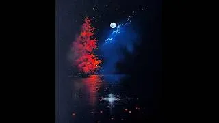 Thumbnail: Beautiful moonlit scenery - easy oil pastel drawing
