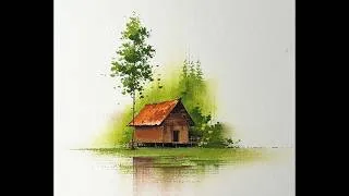Thumbnail: Small House in the Woods | Oil Pastel Art