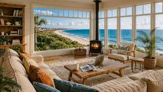 Thumbnail: Quiet Beach House with Smooth Jazz | Fire Crackling & Smooth Jazz Instrumental Music for Unwind