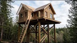 Thumbnail: How an Empty Timber Platform Became a Treehouse Cabin High Above the Forest Floor  Full Build