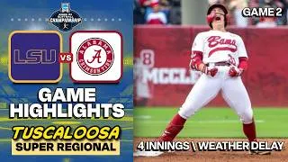 Thumbnail: LSU vs Alabama Softball Highlights | Super Regional Game 2 Suspended by Weather (4 Innings) (2026)