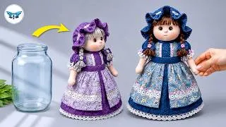 Thumbnail: Everyone Thinks This Adorable Doll Is Store-Bought 😍 No Pattern And No Sewing Machine 🧵🫙