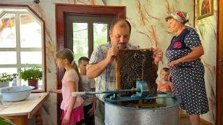Thumbnail: Rural Life 🐝 Grandpa Tolia Harvests Honey, Grandma Olia Preserves Jars After a Bee Sting