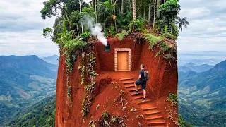 Thumbnail: Building a Secret Cliff Shelter | Solo Bushcraft Survival in the Wilderness