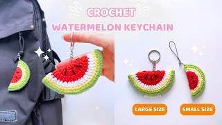 Thumbnail: 🍉 How to crochet watermelon keychain for beginners 🍉 2 sizes in 1 video 🍉 Cute and Easy #movadiy