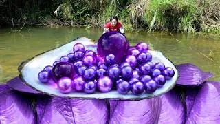 Thumbnail: 😱The girl is mesmerized! Discovered giant purple clams filled with beautiful purple pearls, precious
