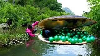 Thumbnail: 😱Pry open the giant pearl clam, filled with dazzling and charming green pearls, extremely beautiful