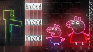 Thumbnail: Peppa Pig & George vs Minecraft Zombie Monsters! (Tetris Theme Vocoded)