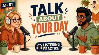 Thumbnail: Talk About Your Day in English | Daily Routine & English Listening Practice (A1–B1)