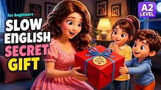 Thumbnail: The Secret Gift for Mom 🎁 | Easy English Listening Story for Beginners (A1–A2)