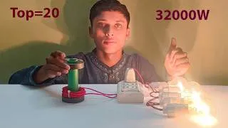 Thumbnail: Top20 amazing 220volt free energy generator 320000W with pvc copper wire use two big magnet at home