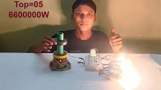 Thumbnail: Top 5 amazing free energy generator 6600000W at home