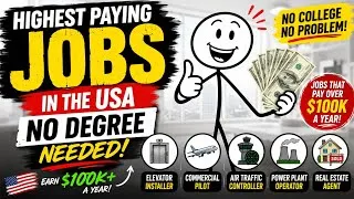 Thumbnail: Highest Paying Jobs in the USA Without a College Degree (2026) | Earn $100K+ No Degree Needed