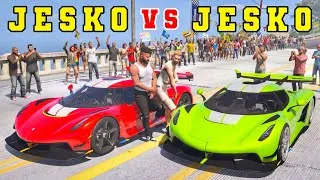 Thumbnail: Franklin Jesko vs Adam Jesko Epic Car Race in GTA 5 | Jesko Vs Jesko | GTA 5 Telugu