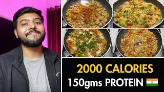 Thumbnail: Easy 2000 calorie diet with 150gms protein ( 3 meals ) Pure veg