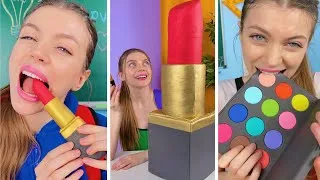 Thumbnail: GIANT Edible Lipstick 💄 Chocolate Makeup by Mr Degree & Mariana