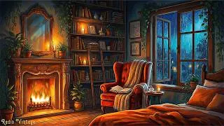 Thumbnail: vintage jazz on a rainy 1940's night | cozy fireplace ambience to relax, sleep & unwind