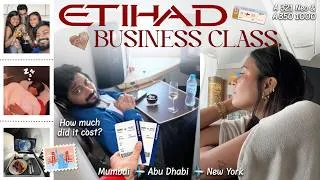 Thumbnail: We Spent LAKHS On Buying ETIHAD Business Class Flight To NYC!🤑 Was It Worth It?/ Mridul and Aditya