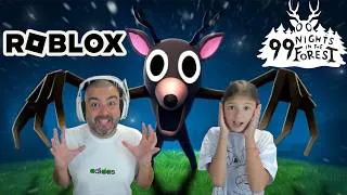 Thumbnail: МАЯ МЕ УЧИ ДА ИГРАЯ ROBLOX! 😱 (99 Nights in the Forest) Оцеляваме 99 нощи в гората в Roblox ⛺