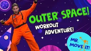 Thumbnail: Blast Off with Mr. Move It! 🚀 Space Workout for Kids | Quick & Fun PE Adventure