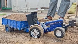 Thumbnail: Remote control homemade tractor Farmtrac with Loded trolley working in new project @MrPendujatt22 