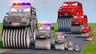 Thumbnail: Big & Small Red Vizor Double Monster Saw Wheels vs Police Vizor Monster Saw Wheels | BeamNG.Drive