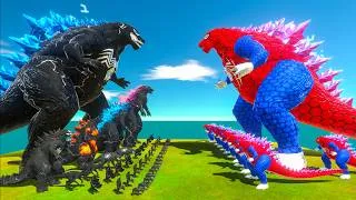 Thumbnail: Evolution of Venom Godzilla Vs Growing Spider Godzilla Earth - Animal Revolt Battle Simulator